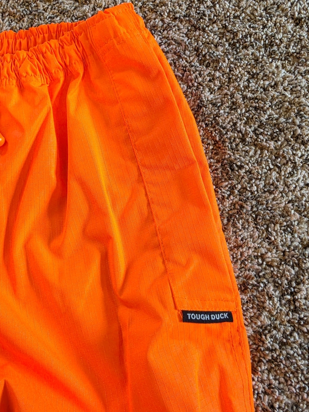 High-Visibility Tough Duck Orange Safety Rain Pants with Reflective Stripes 2XL - Picture 5 of 7